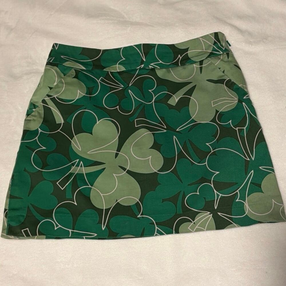 Loudmouth Ladies golf skort - green "Lucky Shamrock”-size 2